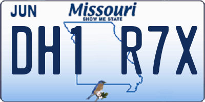 MO license plate DH1R7X