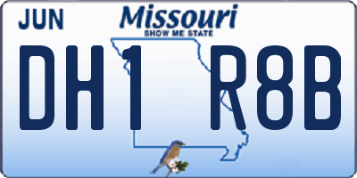MO license plate DH1R8B