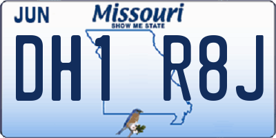 MO license plate DH1R8J