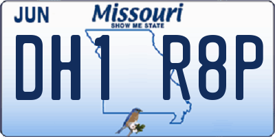 MO license plate DH1R8P