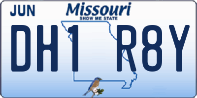 MO license plate DH1R8Y