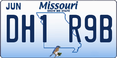 MO license plate DH1R9B