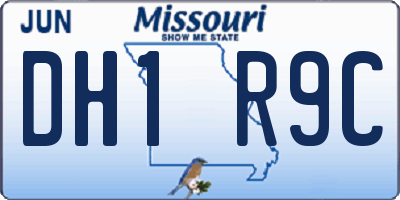 MO license plate DH1R9C