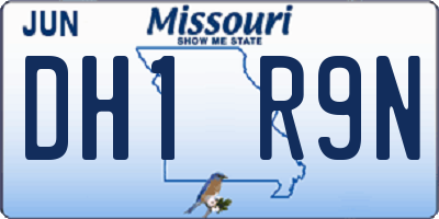 MO license plate DH1R9N