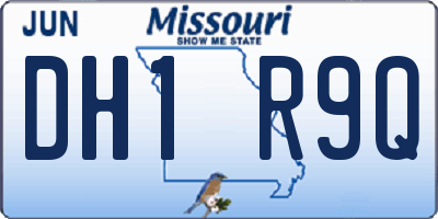 MO license plate DH1R9Q
