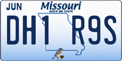 MO license plate DH1R9S