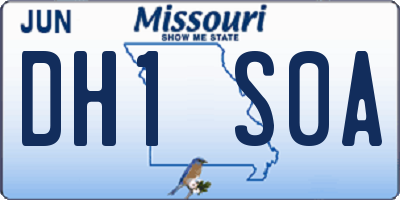 MO license plate DH1S0A