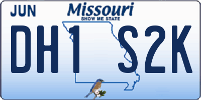 MO license plate DH1S2K