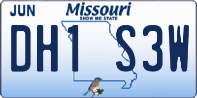 MO license plate DH1S3W