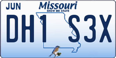 MO license plate DH1S3X