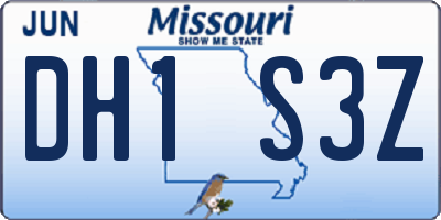 MO license plate DH1S3Z