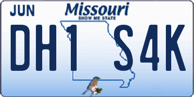 MO license plate DH1S4K