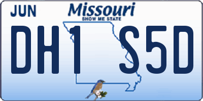 MO license plate DH1S5D