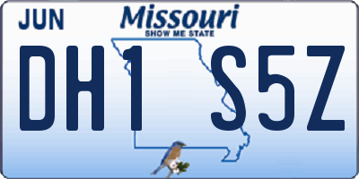 MO license plate DH1S5Z