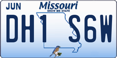 MO license plate DH1S6W
