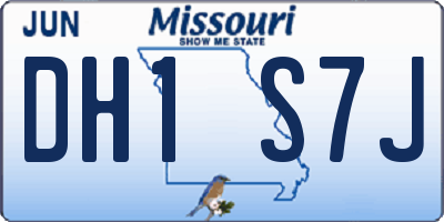 MO license plate DH1S7J
