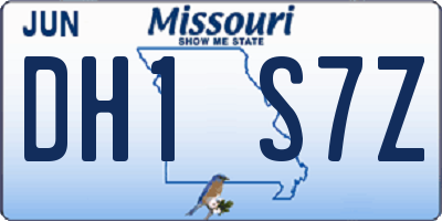 MO license plate DH1S7Z