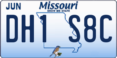 MO license plate DH1S8C