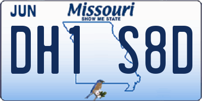MO license plate DH1S8D