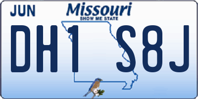 MO license plate DH1S8J