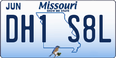 MO license plate DH1S8L