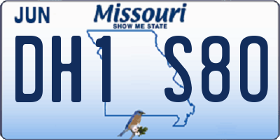 MO license plate DH1S8O