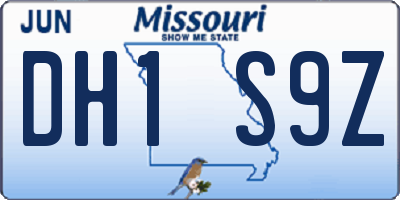 MO license plate DH1S9Z