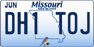 MO license plate DH1T0J