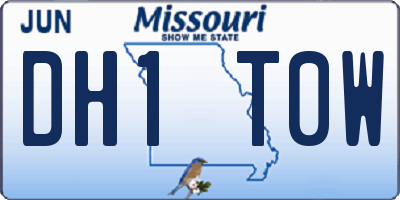 MO license plate DH1T0W
