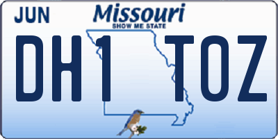 MO license plate DH1T0Z