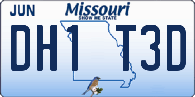 MO license plate DH1T3D