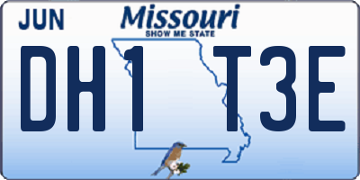 MO license plate DH1T3E