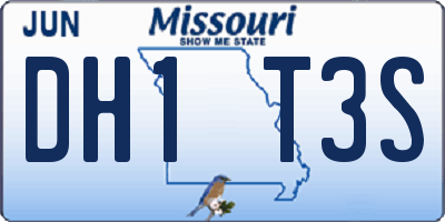 MO license plate DH1T3S