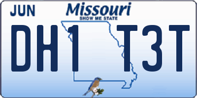 MO license plate DH1T3T