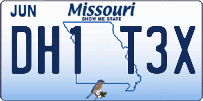 MO license plate DH1T3X