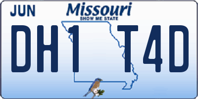 MO license plate DH1T4D