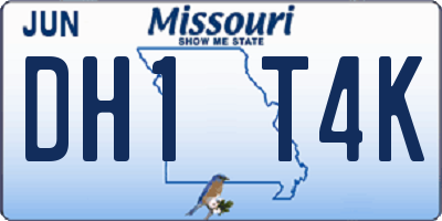 MO license plate DH1T4K