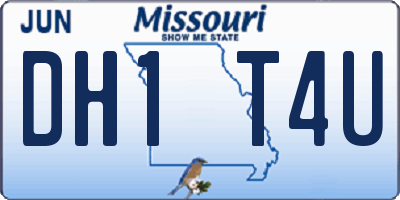 MO license plate DH1T4U
