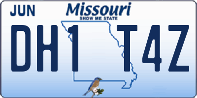 MO license plate DH1T4Z