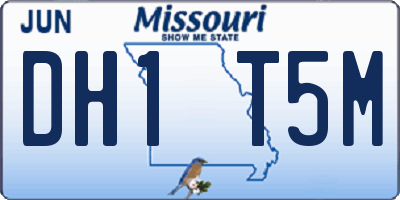 MO license plate DH1T5M