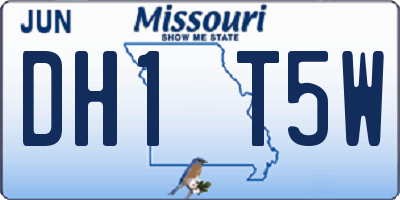 MO license plate DH1T5W