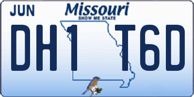 MO license plate DH1T6D
