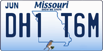 MO license plate DH1T6M