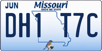 MO license plate DH1T7C