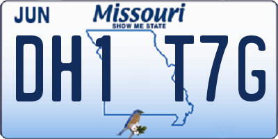 MO license plate DH1T7G