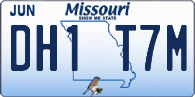 MO license plate DH1T7M