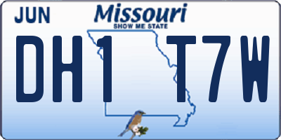 MO license plate DH1T7W