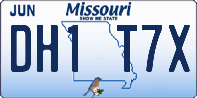 MO license plate DH1T7X