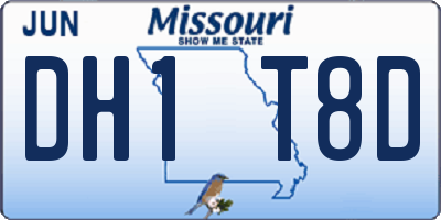 MO license plate DH1T8D