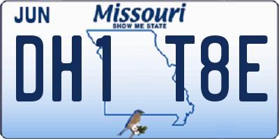 MO license plate DH1T8E